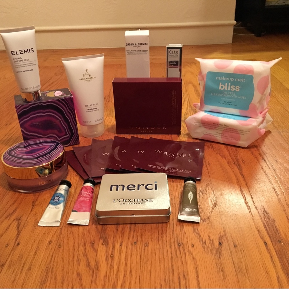 NWOT 9 pc skincare set Tarte, Bliss, Elemis, more